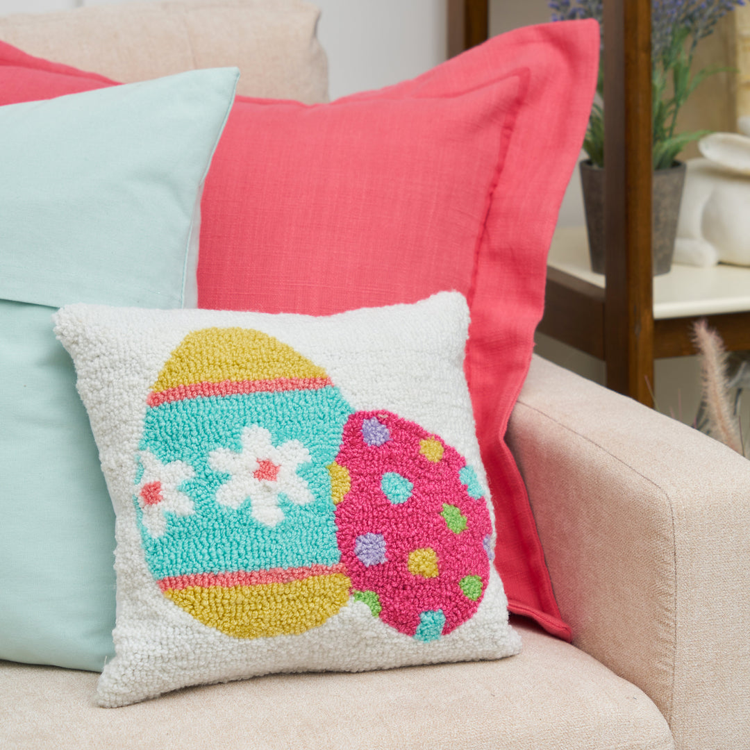 C&F Home's Easter Eggs Hooked Mini Pillow and Gallerie II's Easter Parade Dogs Assortment featured in Gifts & Decorative Accessories Round Up