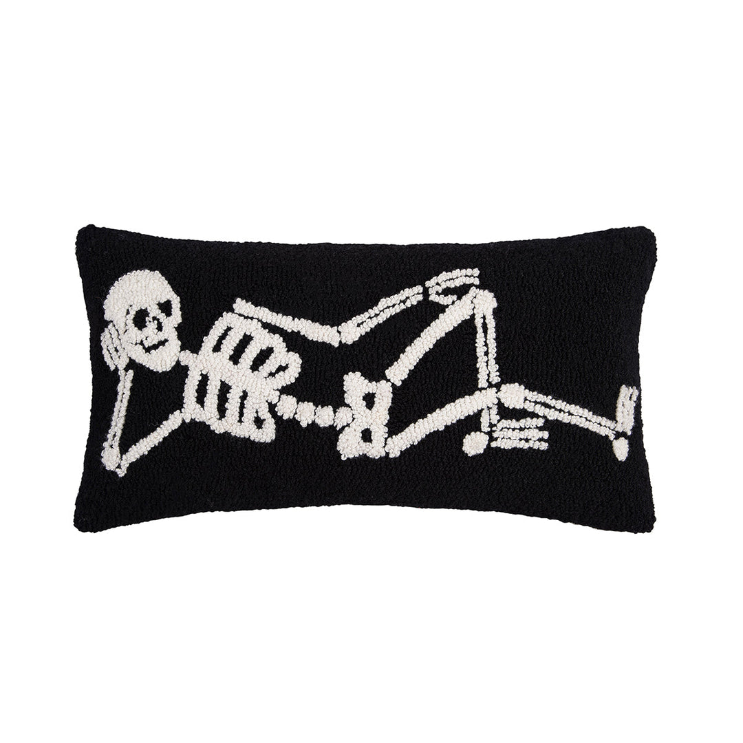 C&F Home's Ghost Mini Hooked Pillow and Relaxed Skeleton Hooked Pillow featured in Brit + Co's 10 Target Halloween Decorations to Shop Early