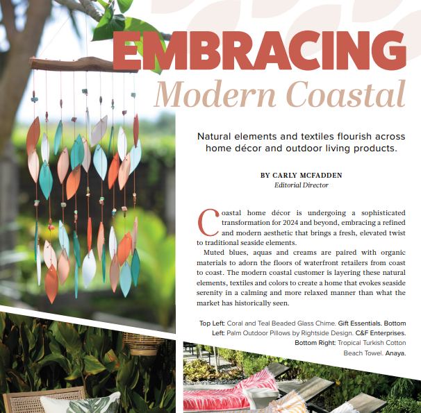 Rightside Design's Indoor Outdoor Pillows Featured in Gift Shop Plus Waterfront Living 2024: Embracing Modern Coastal