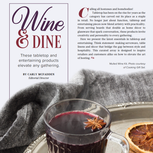 Rightside Design and C&F Home Featured in Gift Shop Plus Winter 2025: Wine & Dine