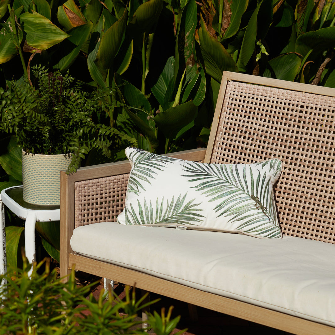 Rightside Design's Sage Palm & Lizard Outdoor Pillow Featured in Seaside Retailer's Seaworthy Ideas