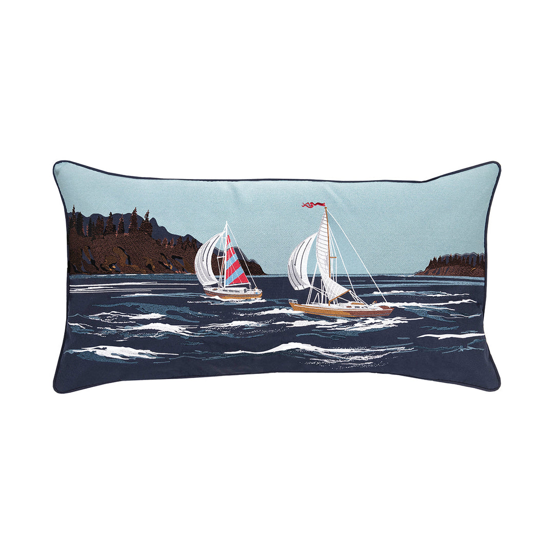 Rightside Design's Safe Harbor Sailing Indoor Outdoor Lumbar Pillow Featured in Seaside Retailer's Style Trend: Patio & Outdoor
