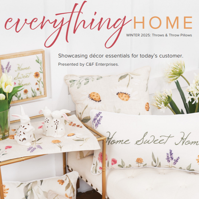 C&F Enterprises Featured in Gift Shop Plus Winter 2025: Everything Home Throws & Throw Pillows