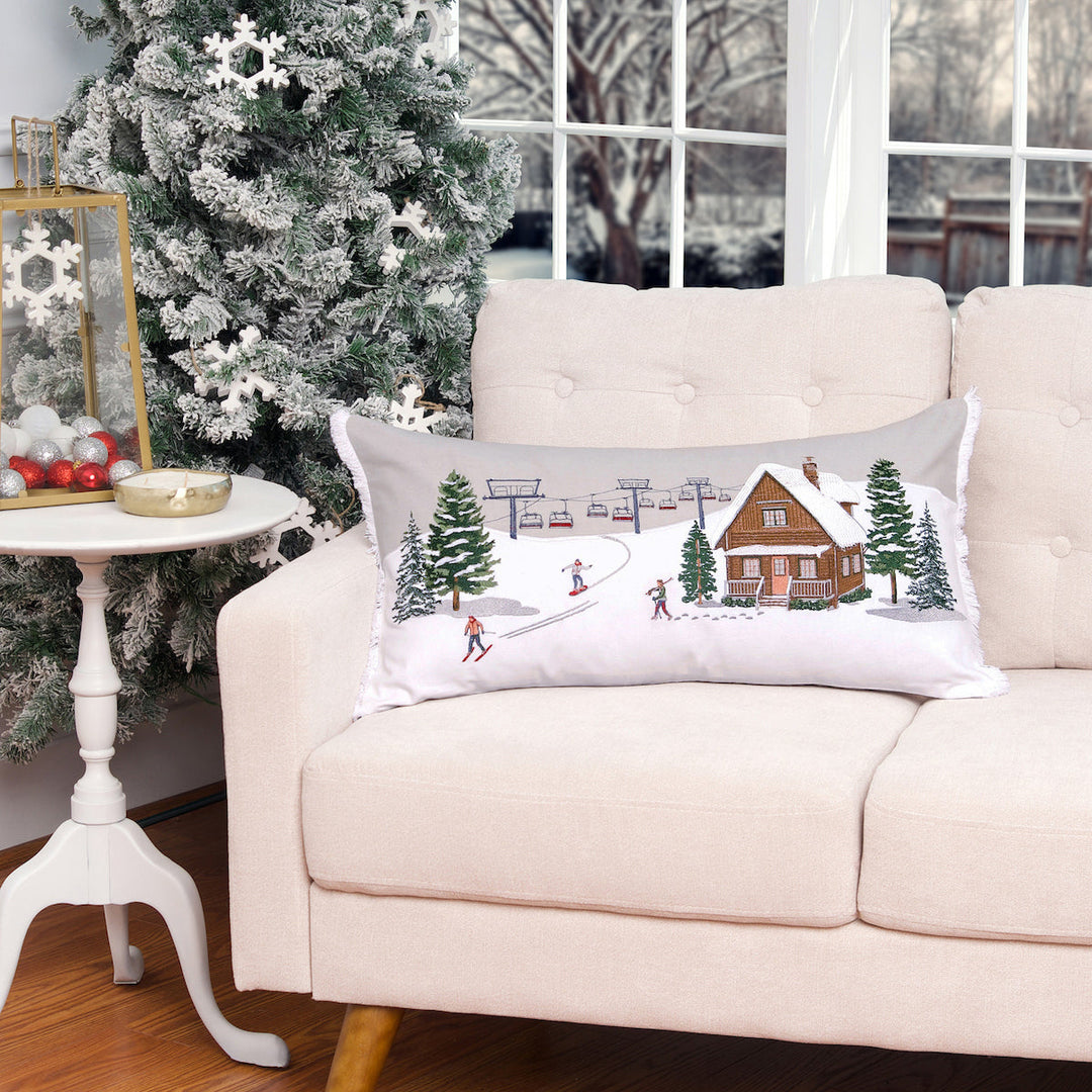 Rightside Design’s Ski Lodge Lumbar Pillow Featured in Souvenirs, Gifts, & Novelties Cabin Calling Product Roundup