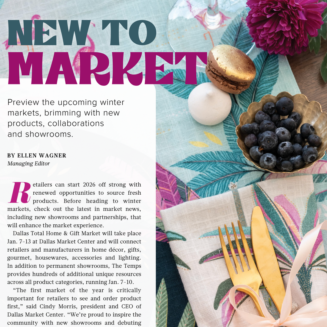 C&F Enterprises Featured in Gift Shop Plus's New to Market Featured Article Including Products from C&F Home, Gallerie II, and carol & frank's New Artist Collaboration with Sara Miller London