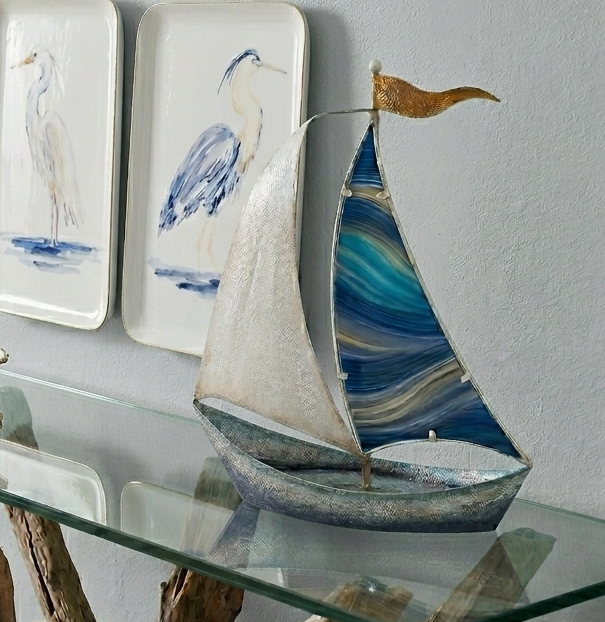 Gallerie II’s Large Sailboat Figure was featured in the Seaworthy Ideas: Boats Roundup