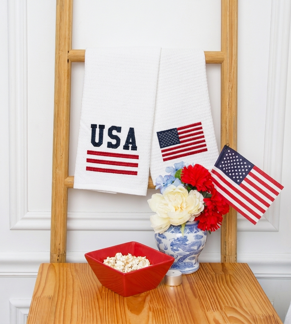 C&F Home Patriotic Waffle Weave Towels