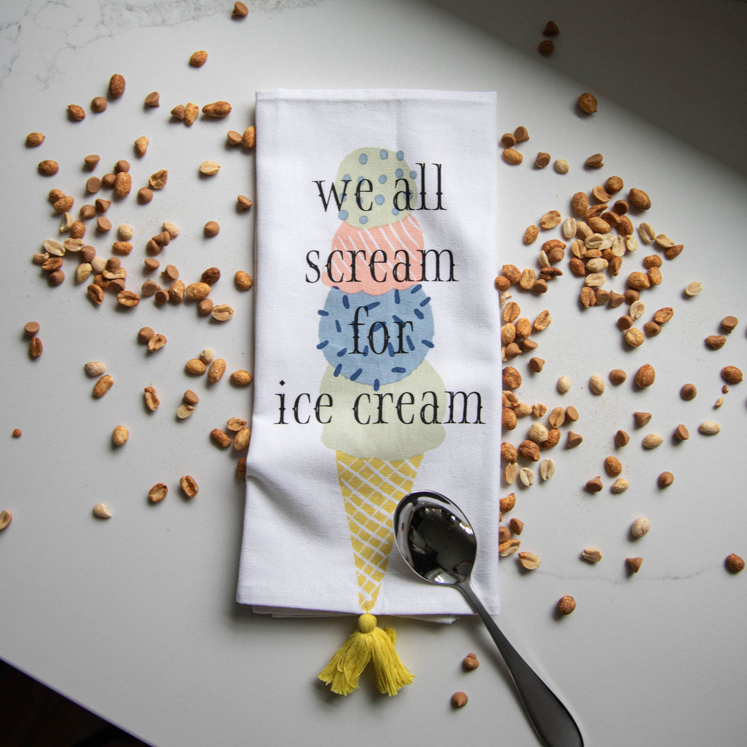 WE ALL SCREAM FOR ICE CREAM TEA TOWEL (MIN 3)