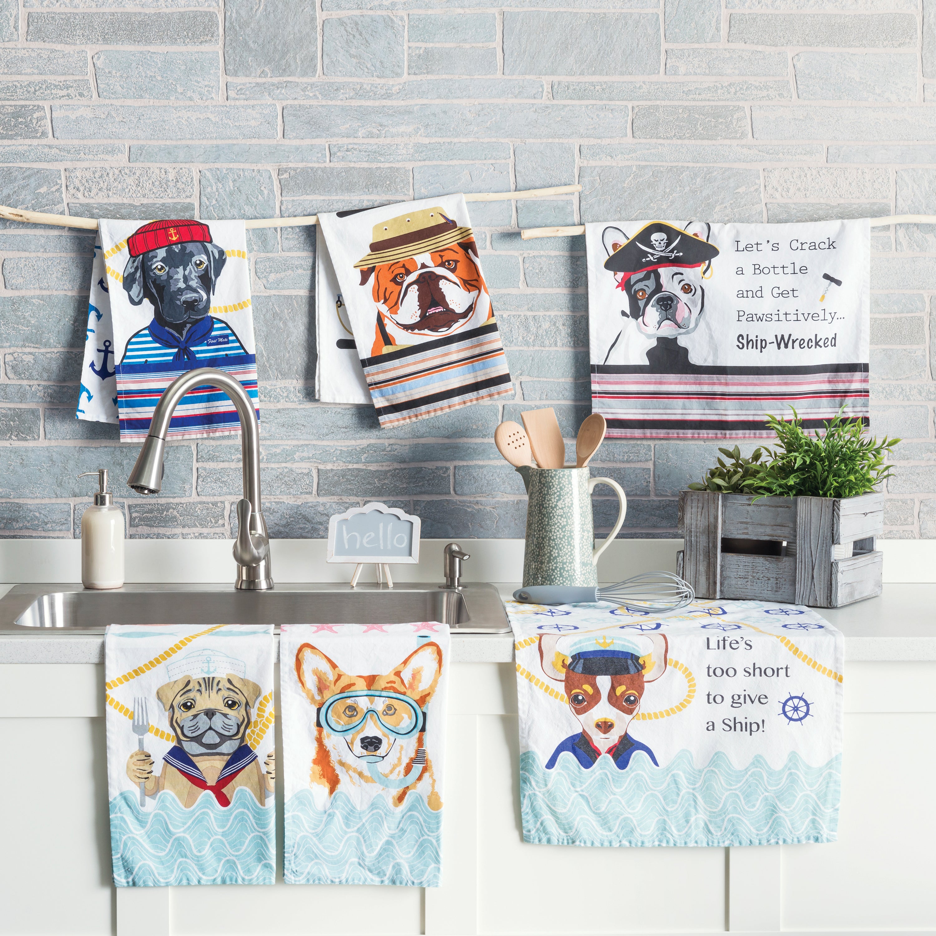 Check Mate Tea Towel Set | Driftwood Check Mate Tea Towel Set | Driftwood